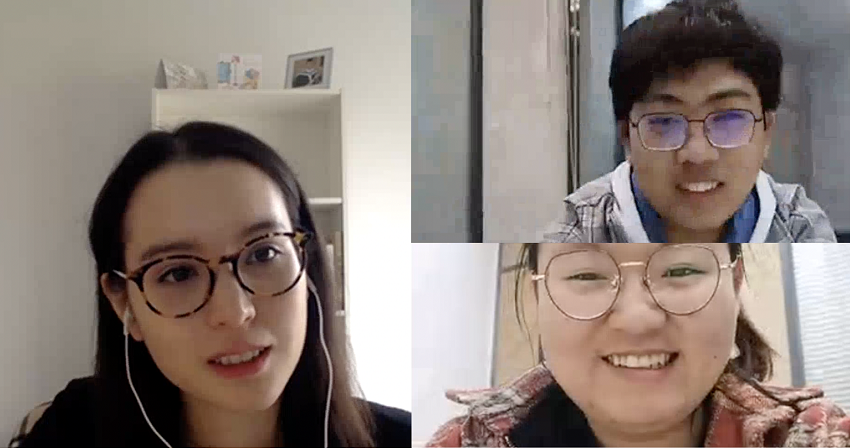 Natalie Page with her Chinese virtual exchange partners from Xi’An International University