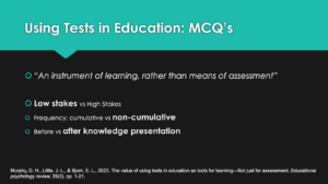 GenAI Using tests in Education MCQs