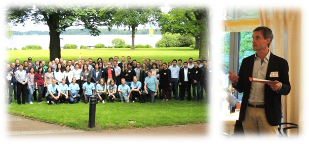 All the conference attendees in front of the Bad Zwischenahn Lake, Plenary speaker Francesco Paolucci. Photo credits to the EChems team
