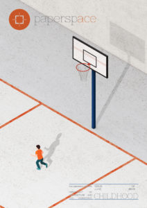 A feature graphic where a man is running around a basketball court.