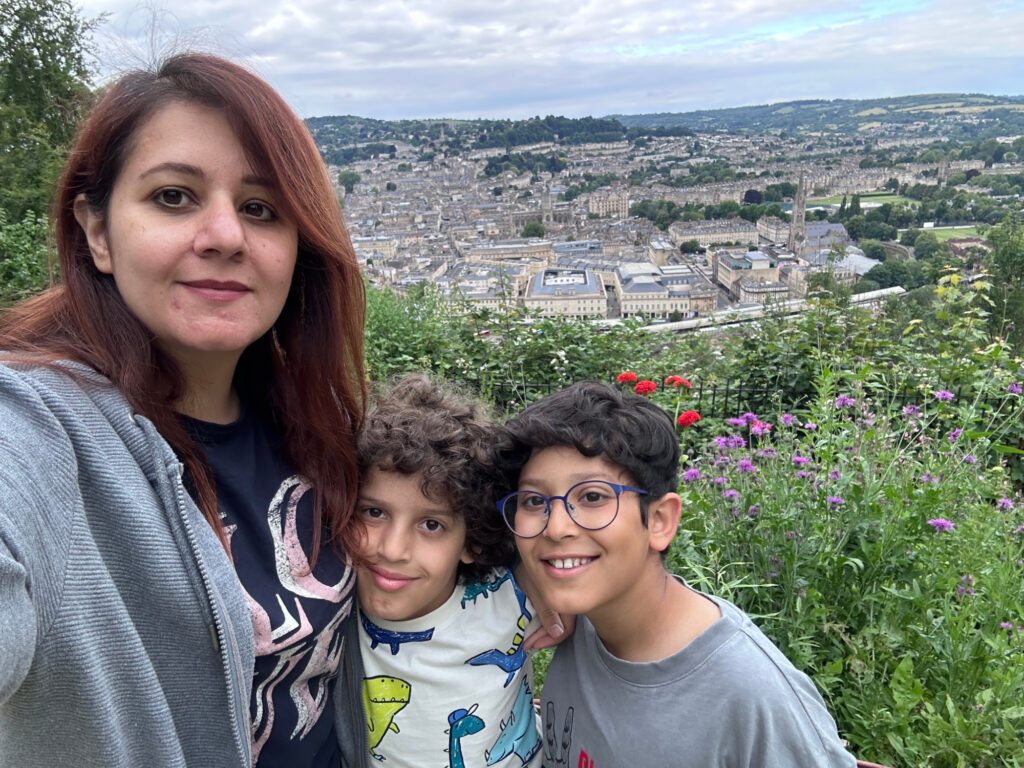 PhD student Zina Abdulla with family in Bath