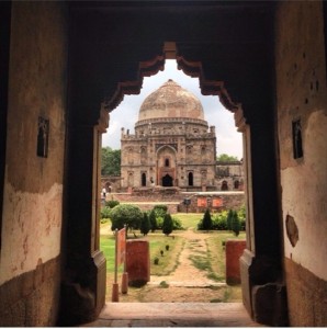 A view of Bara Gumbad tomb and mosque, Lodhi Gardens, New Delhi