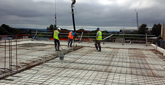 Level 5 West core slab being poured
