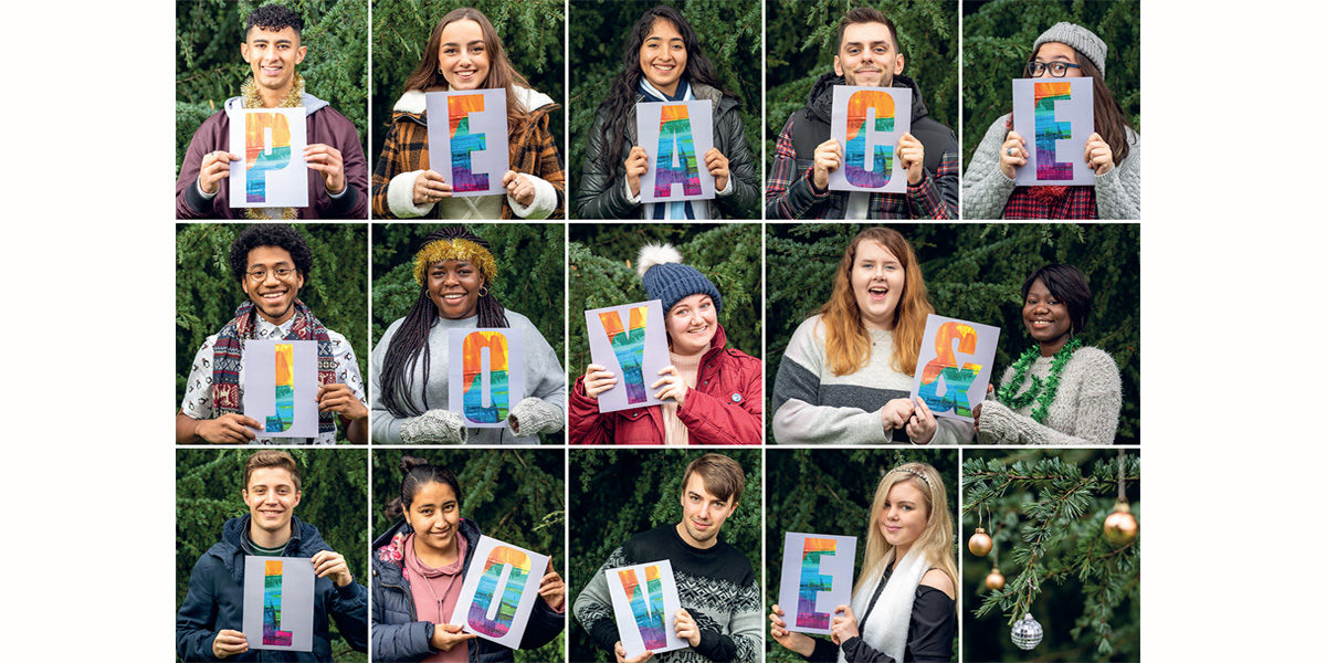 Scholarship students wishing you 'peace, joy & love' this holiday season