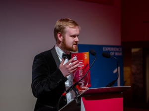 Peter Irvine accepting a NaSTA award