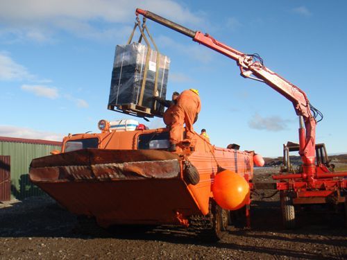 Unloading supplies