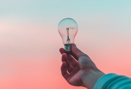 a lightbulb in the shadows.