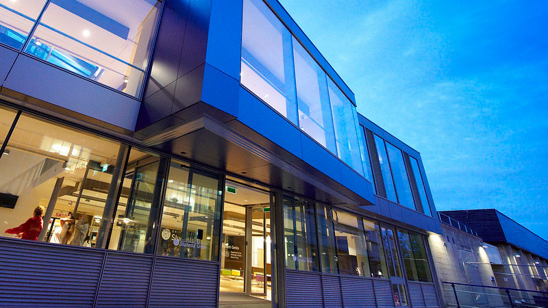 A photo of the entrance of the Students' Union building