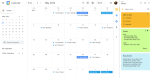 Google Calendar of my deadlines and other responsibilities