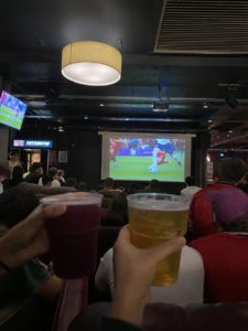 Englands 1st match in the 2022 FIFA world cup @ SU Bath
