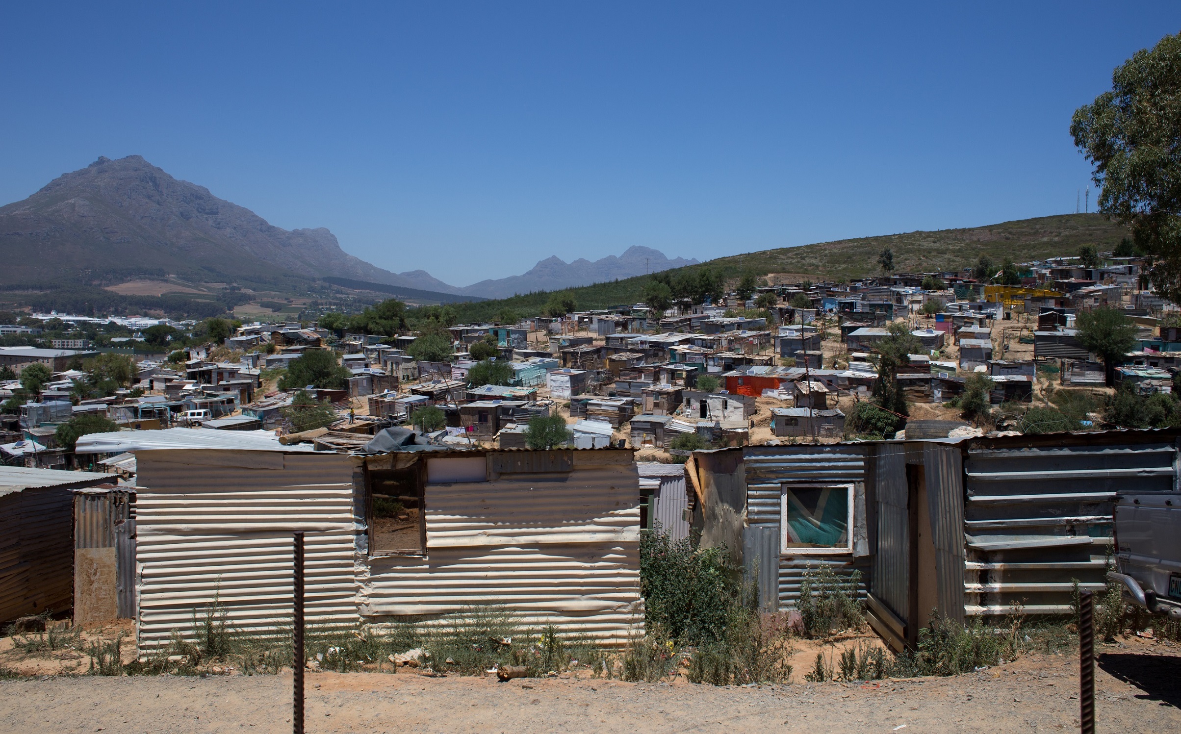 The Enkanini informal settlement, located one mile from Stellenbosch.