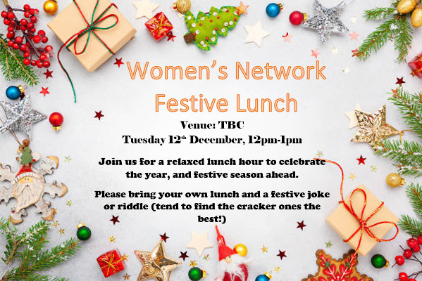 Invite to the Women's Network Festive Lunch on 12 December, 12-1pm