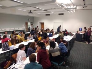 Students enjoying a quiz night